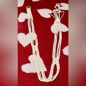 Cream Macramé Hat Organizer